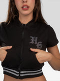 Malibu Crop Hoodie Black